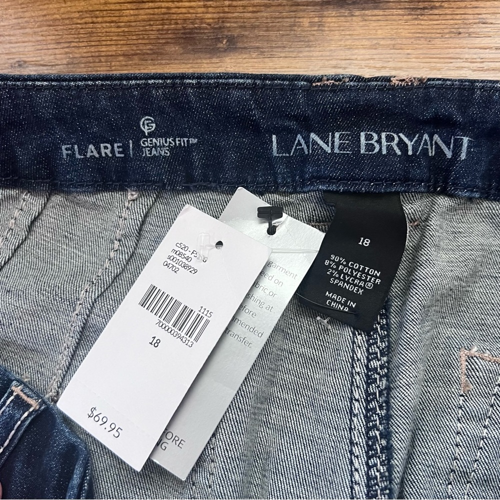 NWT Lane Bryant Genius Fit Dark Flare Jeans Womens 18 - Picture 7 of 7